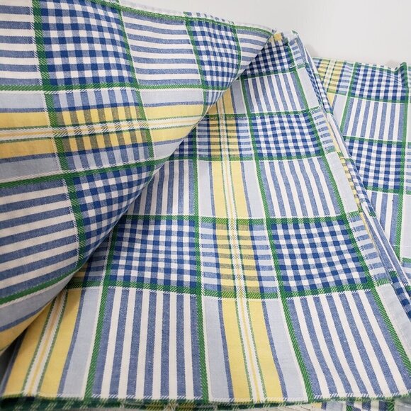 Waverly Green & Yellow Plaid Curtain Valances  ( Pair )   Country  Cottagecore - Picture 3 of 7